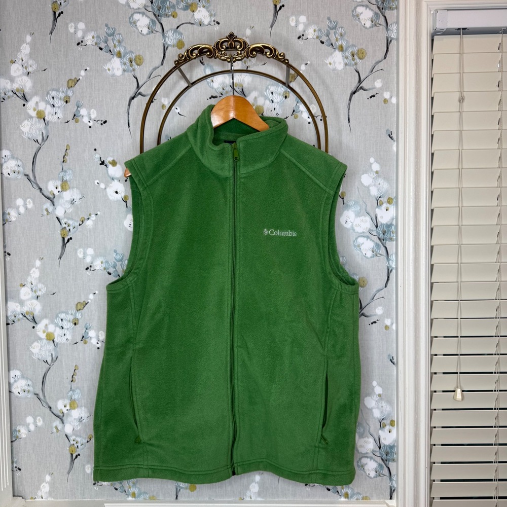 Columbia Womens Benton Springs Full Zip Fleece Vest Green Large AFU-2011